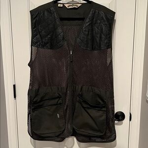 Bob Allen Shooting Vest 2XL | Leather Gun Pad Mesh Trap Skeet Vest